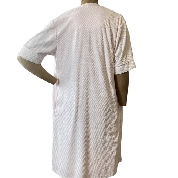 Vtg Miss Elaine 2 Piece Nightgown & Robe Set Embroidered Flowers S Pink #326E - Picture 9 of 12